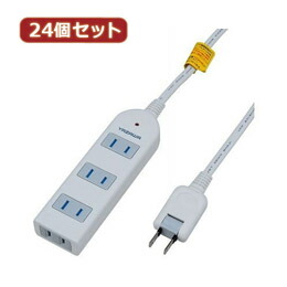 ☆YAZAWA 24個セット 雷ガード付延長コード・タップ4個口 Y02KS402WHX24