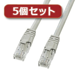 ☆5個セット サンワサプライ カテゴリ6UTPクロスケーブル KB-T6L-05CKX5