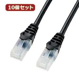 ☆10個セットサンワサプライ ツメ折れ防止CAT5eLANケーブル LA-Y5TS-02BKX10