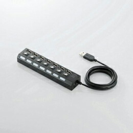 ☆エレコム 個別スイッチ付 7ポートUSBハブ U2H-TZS720SBK