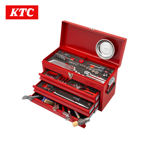 KTC 2026SKセール限定品 9.5sq.スタンダードセット[80点]（3段3引出し）レッド　SK38026XR
