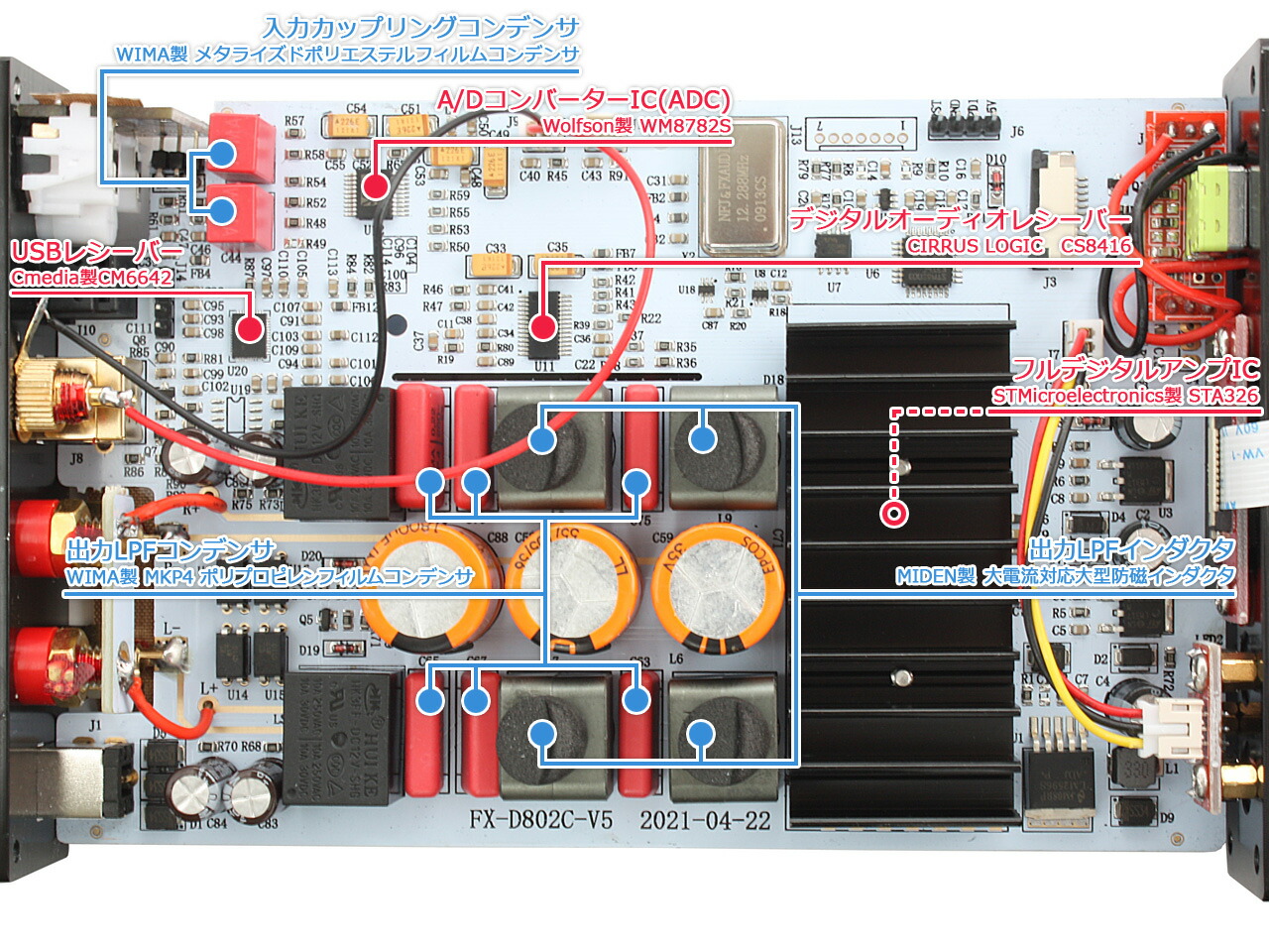 楽天市場 送料無料 Fx Audio D802j ブラック デジタル3系統24bit 192khz対応 アナログ1系統入力 Sta326搭載 フルデジタルアンプ Nfjストア 楽天市場店