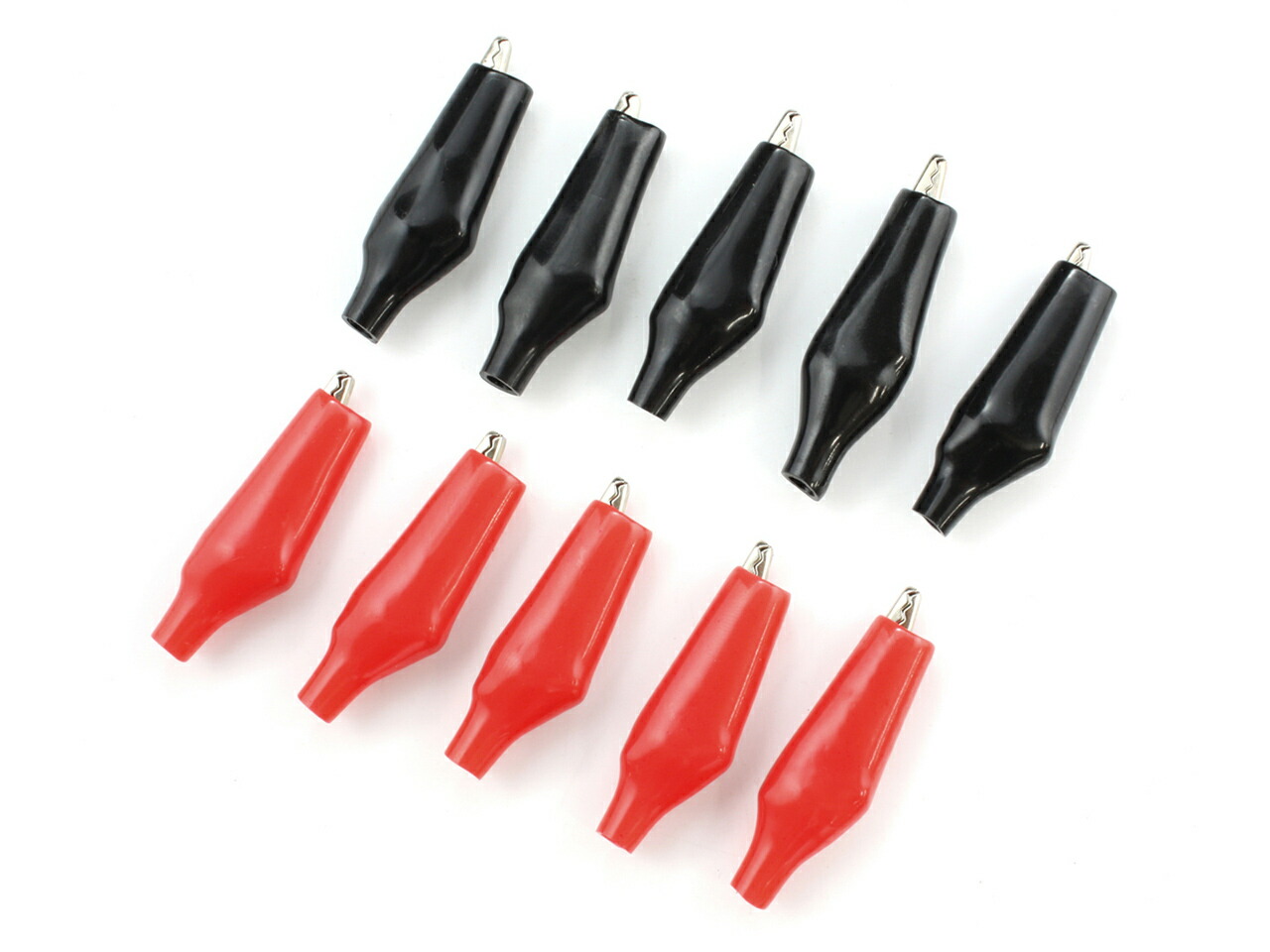 楽天市場】ワニ口クリップ[28mm×35mm](赤/黒) 10個セット ミノムシ