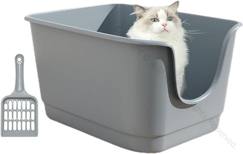 猫用トイレ 大容量 深型 砂飛び散り防止 脱臭機能付き 60x47x31cm 室内用 ペットトイレ 掃除簡単 清潔維持 猫砂対応 ペット用品 猫飼い 使いやすい ネコトイレ 深型デザインで猫砂が周りに飛び散りにくい 臭いを抑えて室内環境を保つ お手入れが