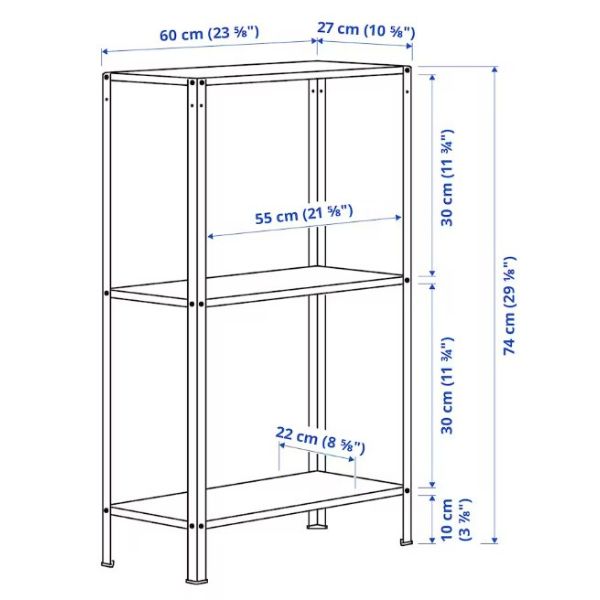 IKEA イケア HYLLIS シェルフユニット 60x27x74 cm 104.283.27 9