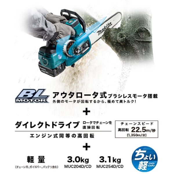 マキタ（makita） 充電式チェンソー ガイドバー MUC254DGXR 250mm 赤