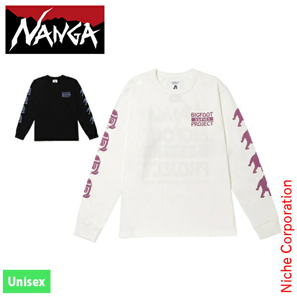 ナンガ タコマフジレコード ビックフットサーベイプロジェクト ロゴ ロングスリーブT NANGA CW2441-1G003-Z アウトドア ウェア トップス ユニセックス 長袖 Tシャツ