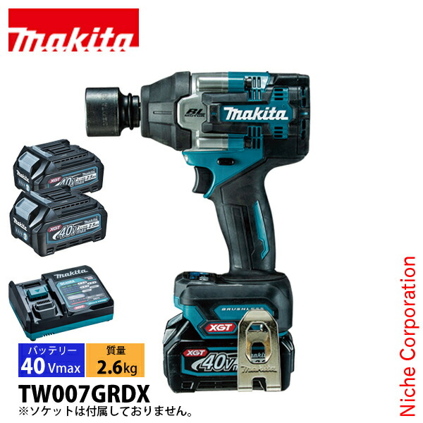 マキタ（makita） 40Vmax 充電式インパクトレンチ バッテリー ・充電器付き TW007GRDX 工具 電動 インパクトレンチ ライト付 LED