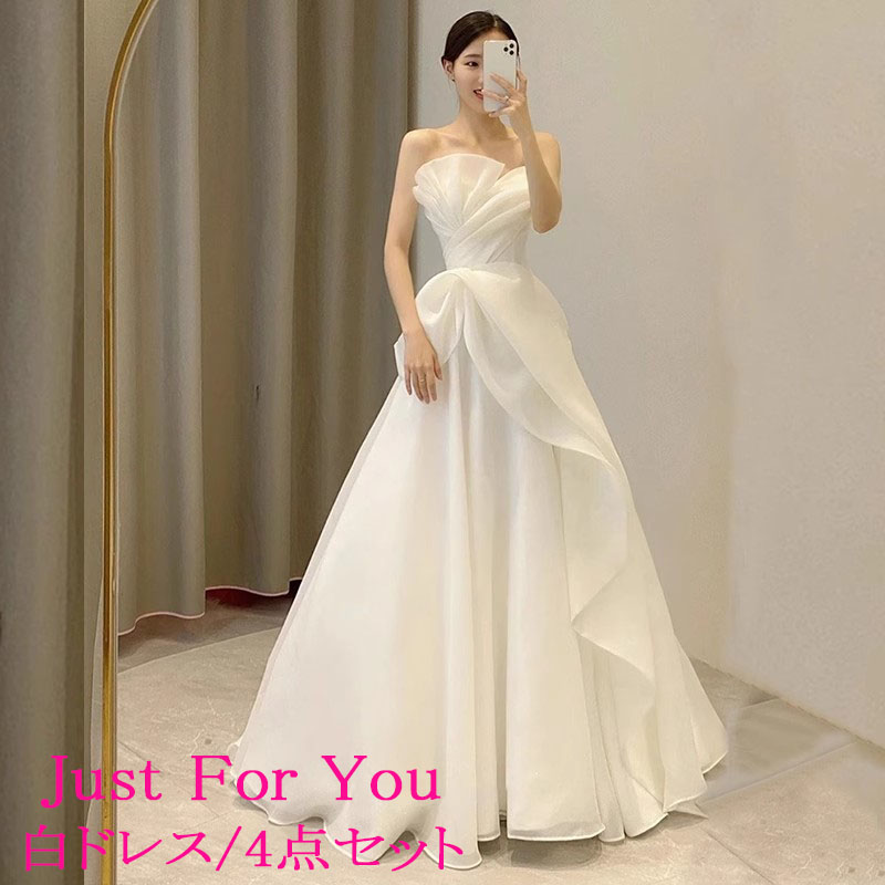ウェディングドレス Aライン 白 格安 ウエディングドレス 前撮り ドレス 結婚式 二次会 ドレス 花嫁 オフショルダー オフショル 白 ドレス ロング 白ドレス 花嫁 かわいい 花嫁 二次会ドレス フォトウェディング ベアトップ 可愛い 後撮り パニエ 手袋 ベール ヴェール|NichiNichi