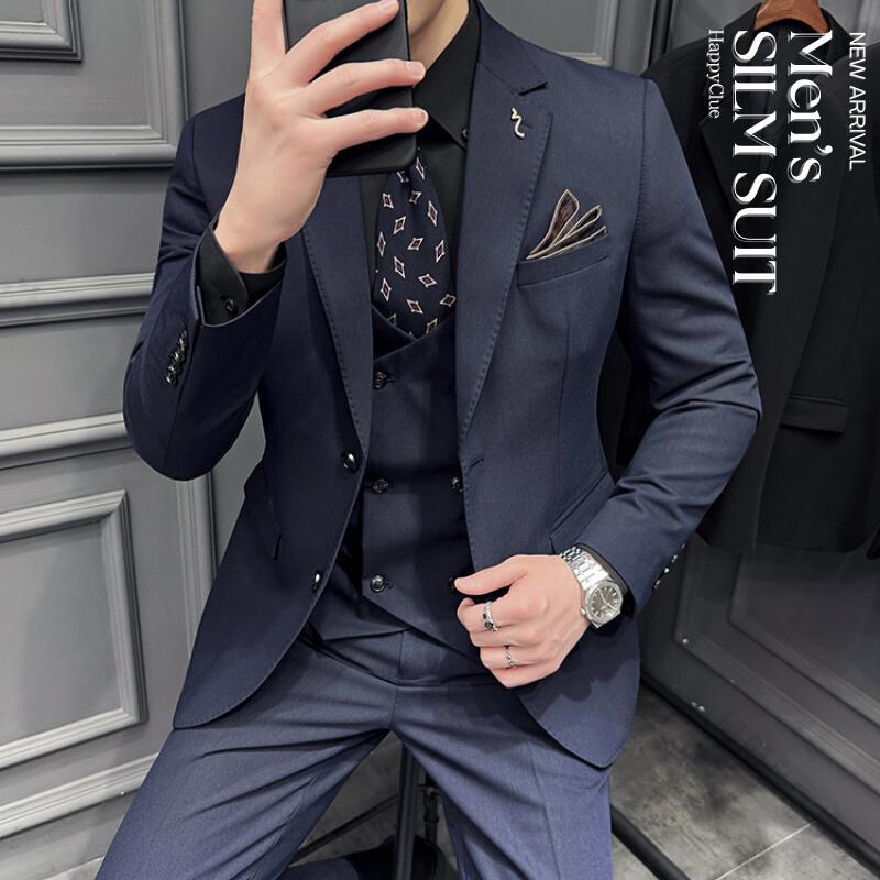 スリー天下太平 メンズ背広 成人男性服 ブラックタイ ズボン下背広 背広 冬 成人男性 告げ知らせる会 か細い背広 かっこ良い背広 はいり込む式 卒式 フォーマルスーツ 婚礼の儀 前撮り 二次会 リクルートスーツ 通い就活面接 商行為 黒 紺 赤銅色 3点仕掛ける 御前上等原料品で好いたらしいな着心地と研ぎあげるされ メンズファッション-スーツ
