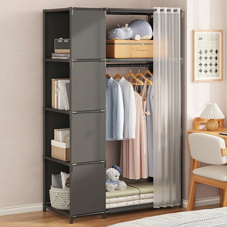 モデル衣類収納ラック ワードローブ 収納洋服ダンス ハンガーラック 衣類収納 布製 カバー付き ーゼット ハンガーラック ワードローブ ハンガーラック ラック 省スペース 防塵 防汚 カバー付き大容量