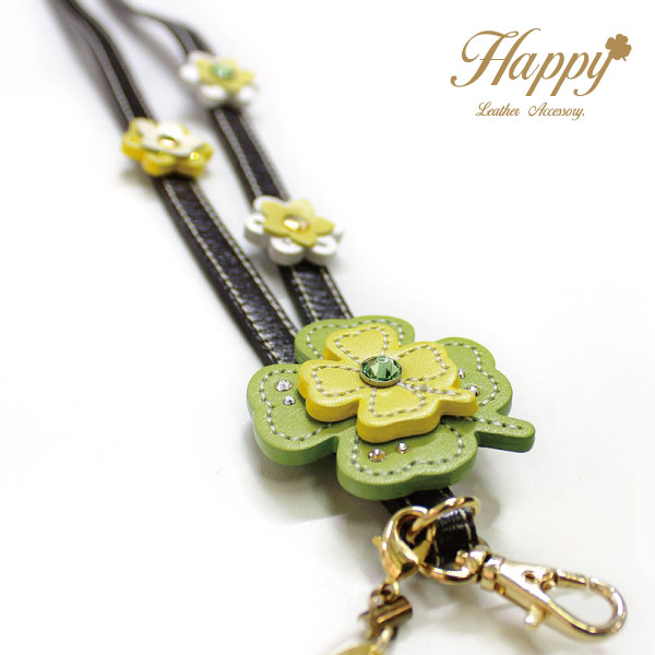 楽天市場】Happy 名入れ 5弁 フラワー 花 スワロフスキー レザー 