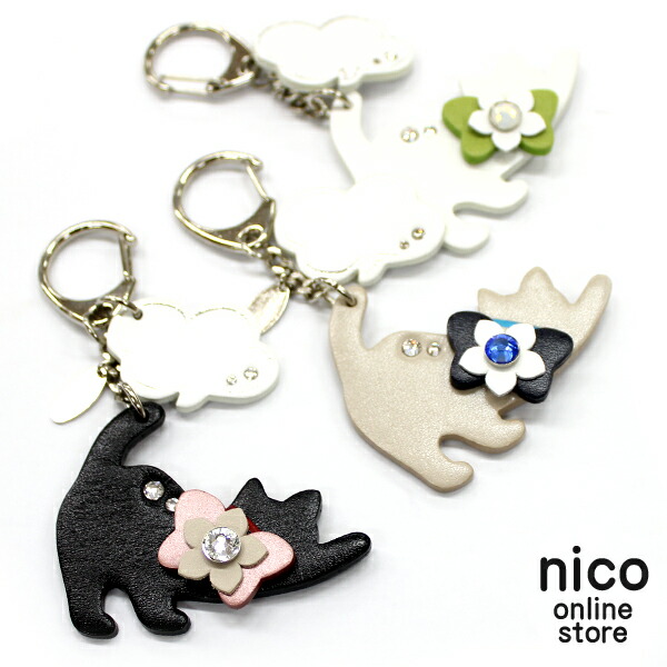 楽天市場】Happy くろ ねこ 星 三日月 イニシャル キーホルダー 日本製