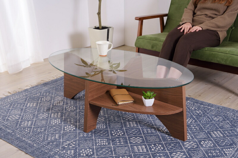 東谷　オーバルテーブル　楕円　センターテーブル　ガラステーブル　ローテーブル 東谷 オーバルテーブル 円形 天板 ガラステーブル 楕円形