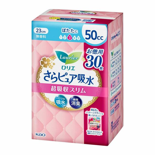 6～10個セット まとめ買い 花王 ロリエ さらピュア吸水超吸水スリム50cc30枚