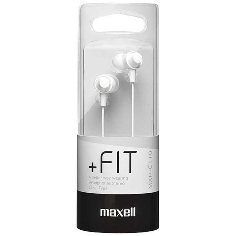 6～10個セット まとめ買い マクセル Maxell イヤホン カナル型 MXH-C110 ホワイト [φ3.5mm ミニプラグ][MXHC110WH]