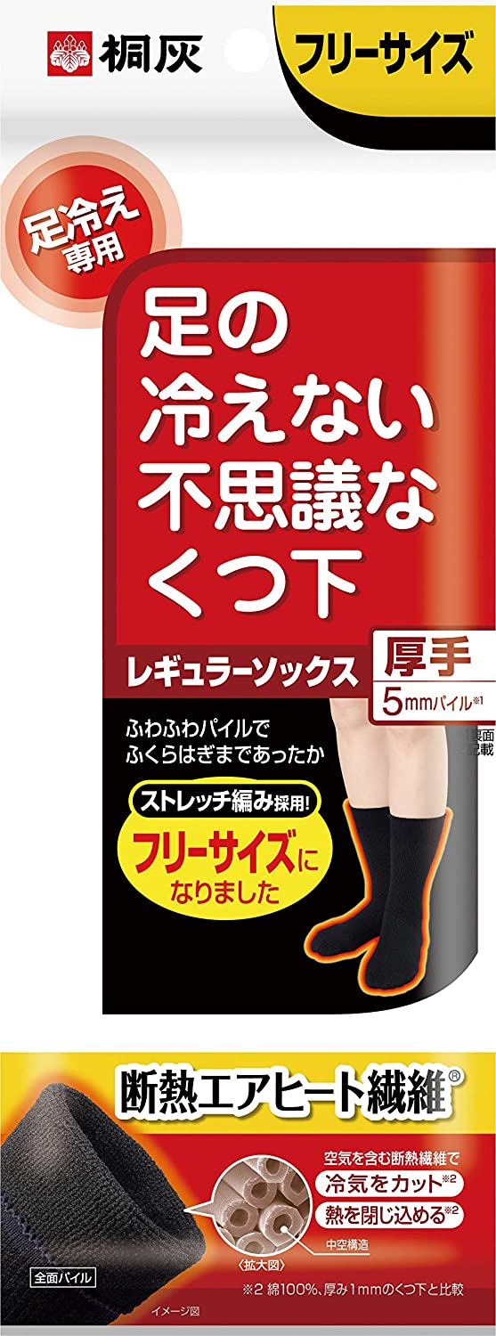 6～10個仕掛ける まとめ買い 桐灰 足の冷えない訳が分らないなくつ下 レギュラー靴下 朦々たる 黒いこと1足 小林製薬