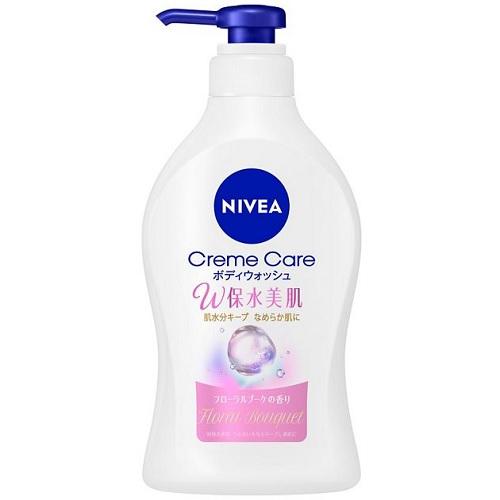 6～10個セット まとめ買い 花王 ニベア クリームケア ボディウォッシュ Ｗ保水美肌 フローラルブーケの香り ポンプ体　470ml ボディソープ