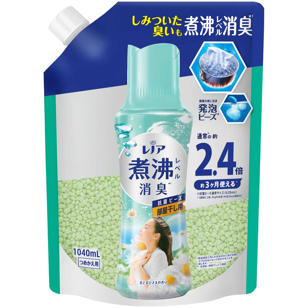 3~5個セット まとめ買い レノア 煮沸レベル消臭 抗菌ビーズ 部屋干し 花とおひさまの香り 詰め替え 1040mL|NicoBase
