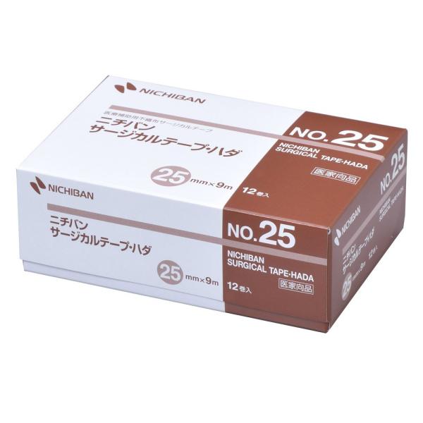 6～10個セット まとめ買い ニチバン サージカルテープ・ハダ No.25・ 25mm&times;9m 12巻入｜NicoBase