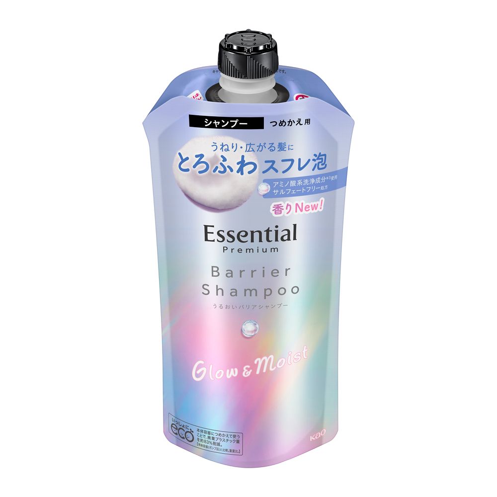 6～10個セット まとめ買い 花王 エッセンシャル プレミアム うるおいバリアシャンプー グロウ&モイスト つめかえ用 340ml