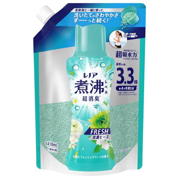 6～10個仕掛ける まとめ買い レノア 煮えくり返る気泡管水準器超消臭 抗菌ビーズ みずみずしく香る生新しい緑であること 詰め替え 1410mL