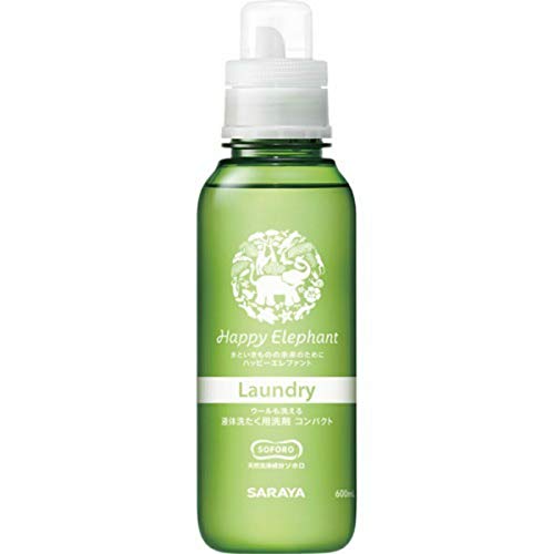 6～10個セット まとめ買い サラヤ ハッピーエレファント 液体 洗たく用 洗剤 コンパクト 600ml｜NicoBase