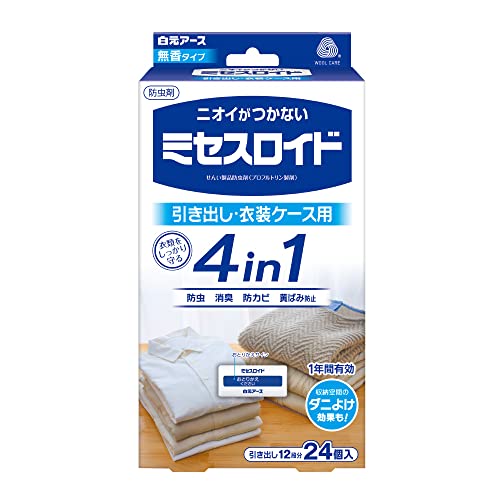 6～10個仕掛ける まとめ買い 白元地びた 虫除け ミセスロイド 抽き出し用 24個入 1年殺虫剤