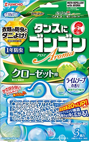 6～10個仕掛ける まとめ買い 大日本除虫菊  KINCHO キン夢見鳥 タンスにゴンゴン 異臭 収納家具用 3個入り口・入口 1年殺虫剤 菩提樹石ケンの芳ばしさ