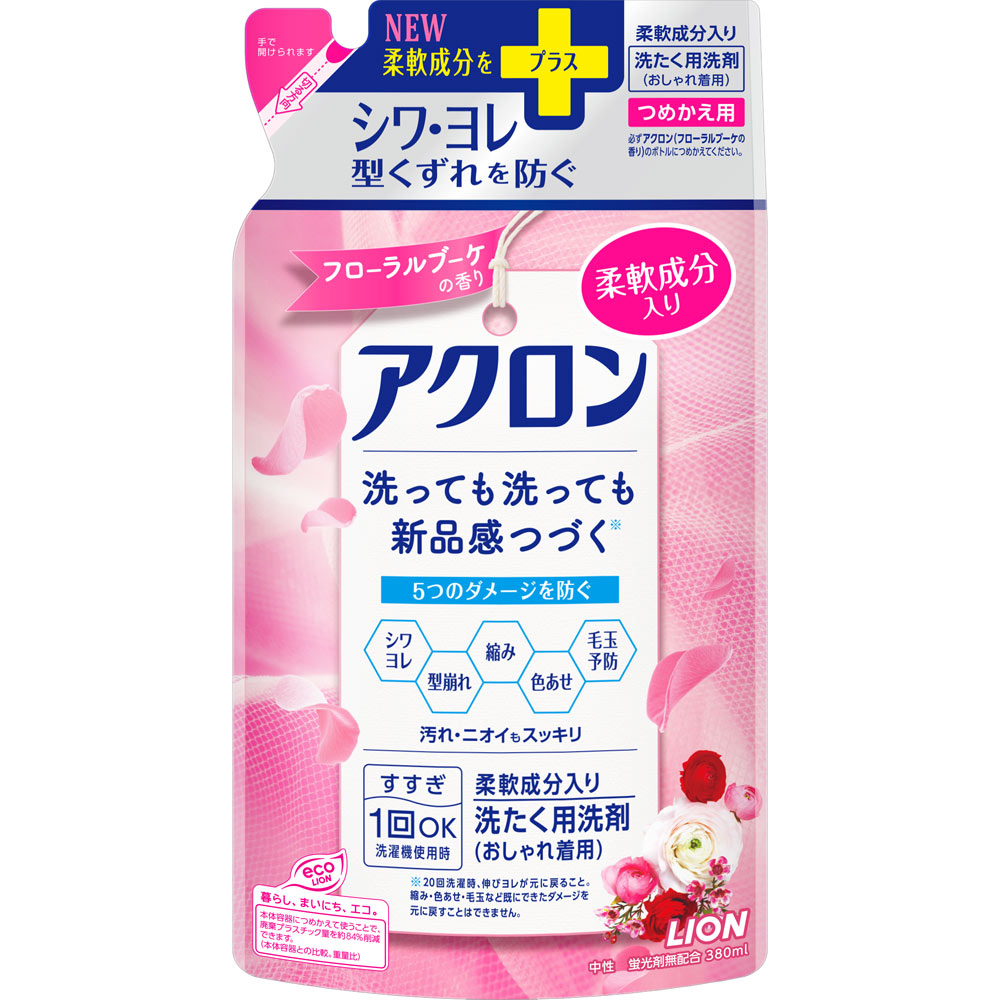 【ケース販売】 24個セット アクロン おしゃれ着洗剤 フローラルブーケの香り 詰め替え(380ml)