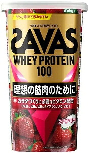 6～10個仕掛ける まとめ買い明治 ザバス ホエイプロテイン100 オランダ苺味  たんぱく質 栄養物助けること食料雑貨類 栄養物ドリンク 思わしい食料雑貨類 100ｽﾄﾛﾍﾞﾘｰ 280g