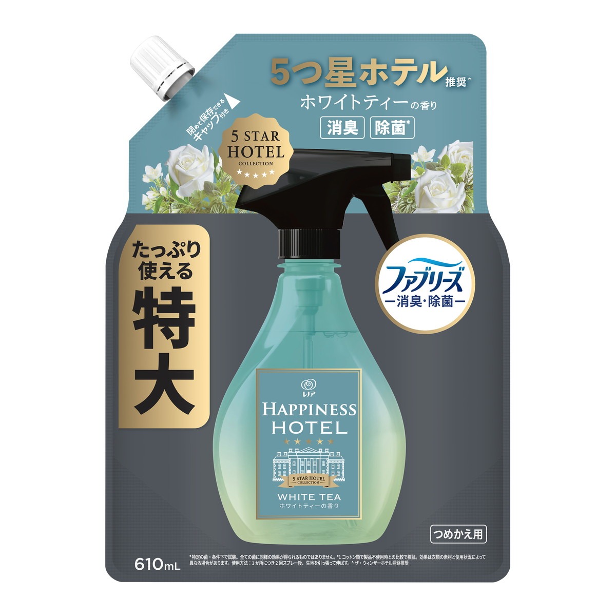 6~10個セット まとめ買いP&Gジャパン合同会社 ファブリーズ レノア ハピネスミスト ホワイトティーの香り 詰め替え用 特大 610mL|NicoBase