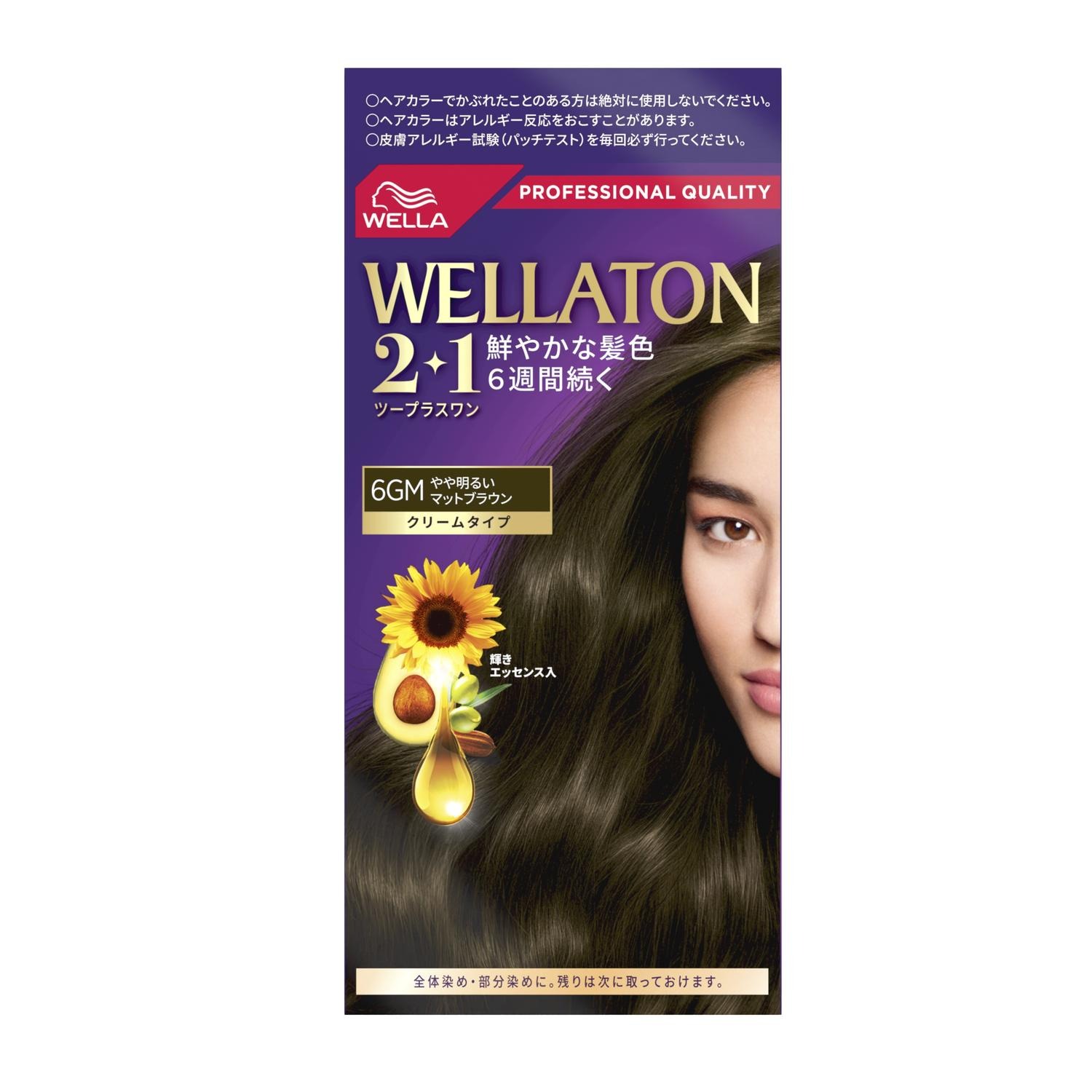 6～10個セット まとめ買いHFCプレステージジャパン ウエラトーン2+1 クリームタイプ 6GM やや明るいマットブラウン A剤60g+B剤60g+エッセンス7.3mL｜NicoBase
