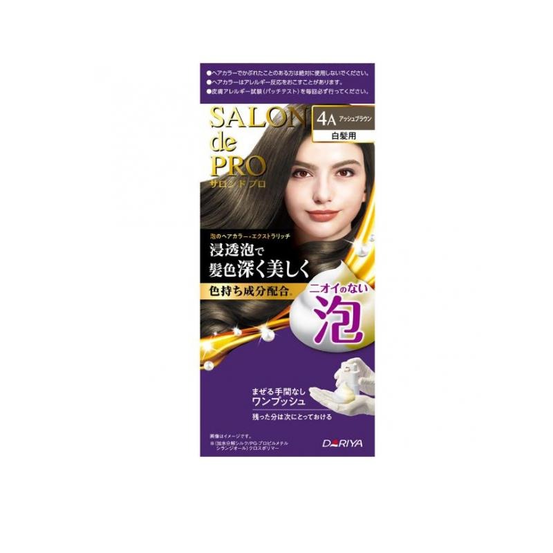 6～10個仕掛ける まとめ買い株式会社ダリヤ ダリヤ サロンドプロ 泡の髪の毛色合い エクストラリッチ 白髪用 4A アッシュブラウン 1剤50g・2剤50g