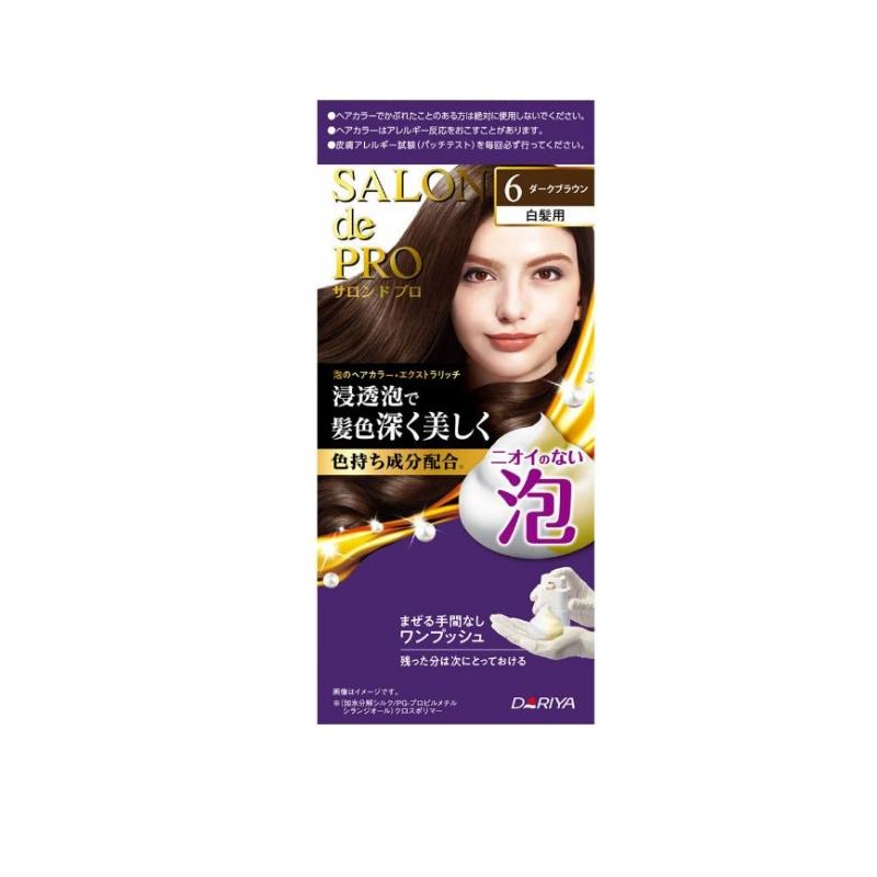 6～10個仕掛ける まとめ買いダリヤ サロンドプロ 泡の髪の毛色合い エクストラリッチ 白髪用 6 うす暗い赤銅色 1剤50g・2剤50g