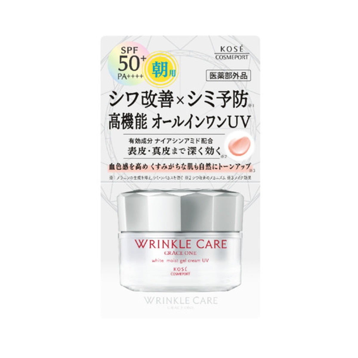6～10個セット まとめ買いコーセーコスメポート グレイスワン リンクルケア ホワイト モイストジェルクリームUV SPF50 60g｜NicoBase