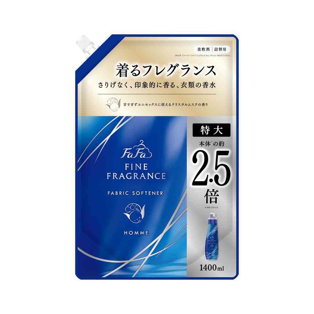 6～10個セット まとめ買い NSファーファ・ジャパン ファーファ ファインフレグランス 柔軟剤 オム 詰替 特大 クリスタルムスクの香り 1400ml