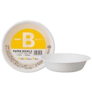 6～10個セット まとめ買い サンナップ株式会社 サンナップ BASIC’S ペーパーボウル ホワイト 410ml 20個入