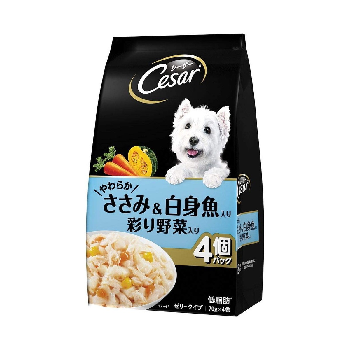 6～10個セット まとめ買い マースジャパンリミテッド シーザーパウチ マースジャパン シーザー やわらかささみ&白身魚入り 彩り野菜入り 70g×4袋