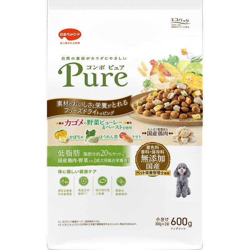 6～10個セット まとめ買い日本ペットフード コンボ ピュア ドッグ 低脂肪 600g