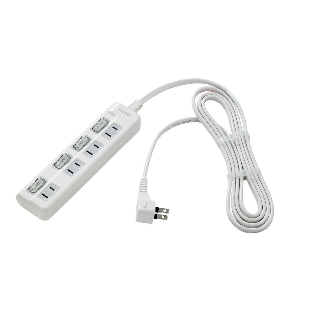 6～10個仕掛ける まとめ買い朝日電器株式会社 エルパ ELPA 取り替えっこ付水道栓 4個口 2m 白いこと WLS-LU42EB