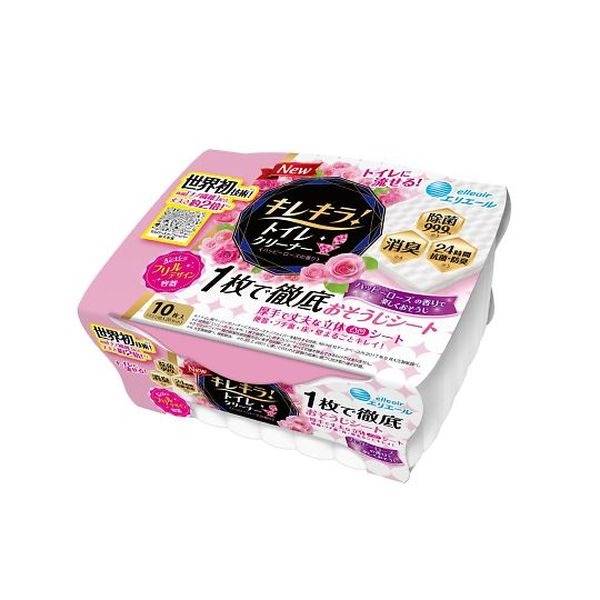 6～10個セット まとめ買い大王製紙株式会社 大王製紙 エリエール キレキラ！ トイレクリーナー クリーンフローラル 詰替用 10枚&times;6個パック 60枚（10枚&times;6個）｜NicoBase