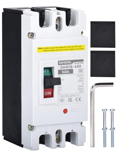 DIHOOL DC サーキットブレーカー 160A 2P DC12～500V 直流立ちはだかる器 MCCB 太陽光線発生とり備えるや乾電池とり備えるなどの直流電気回路専用