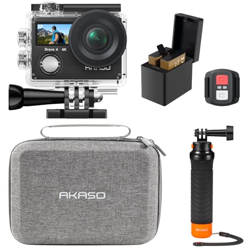 AKASO Brave4 動き写真器 4K30FPS デュアル映写幕 EIS手ブレ手を加える 40M雨合羽 水中写真器 HDMI最終生産物 アクショ
