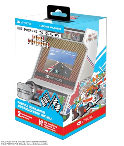 My Arcade ポール ポジション レーシング プレーヤー: 2 つのゲーム、リアル レーシング コントロールを備えたレトロ ミニ アーケー｜nicobeststore