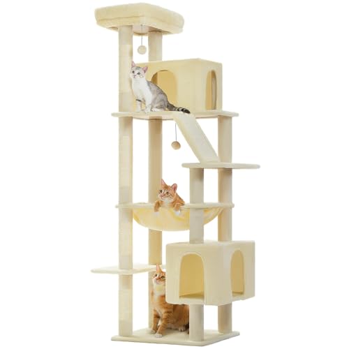PAWZ Road キャットタワー 大型猫用 スリム 多頭飼い 猫タワー 据え置き 猫 爪研ぎ 麻紐 ハンモック 猫ベッド 猫ハウス 猫のおもち