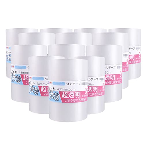 ADHES 森閑としたなOPP磁気テープ ねばり着く磁気テープ 荷拵え磁気テープ 澄み切った チュインガム磁気テープ 引き越す 宅配便 掛け目物用 48粍 x 50m 36容器に並べる