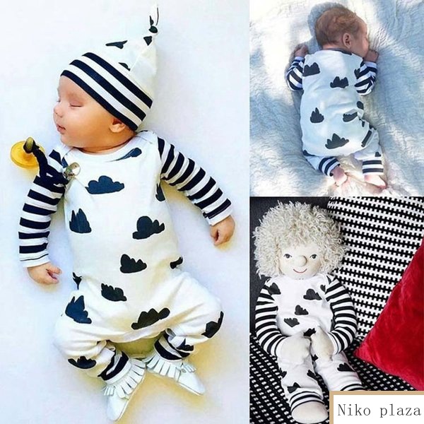 楽天市場 長袖ロンパース ベビー 新生児 おしゃれ 80 70 90 100 男の子 女の子 くも ボーダー モノトーンこ 可愛い ロンパース 長袖 カーバオール 出産祝い Niko Plaza