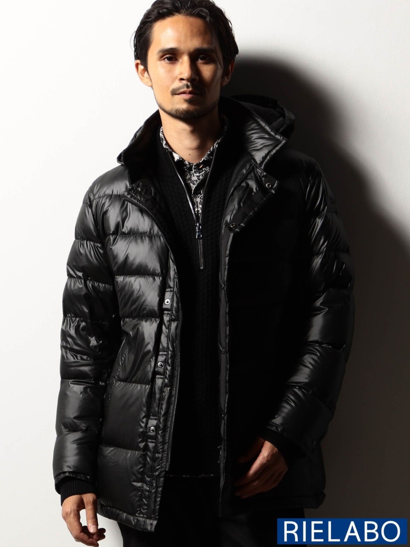 【RIELABO】フード着脱ダウンコート NICOLE CLUB FOR MEN ニコル ジャケット・アウター その他のジャケット・アウター ブラック【送料無料】[ Fashion]