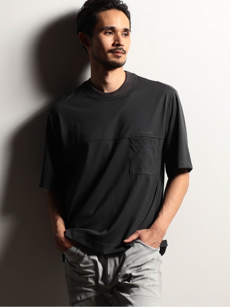 【SALE／30%OFF】【RIELABO】シルク混ストレッチスムースTシャツ NICOLE CLUB FOR MEN ニコル トップス その他のトップス ホワイト グレー ネイビー【RBA_E】【送料無料】[ Fashion]